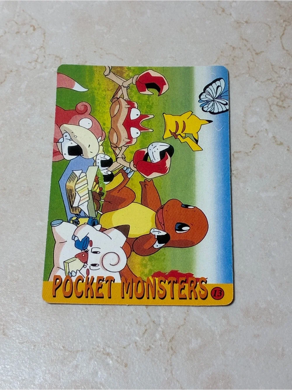 Vintage Japanese Pocket Monsters Card/Sticker Combo